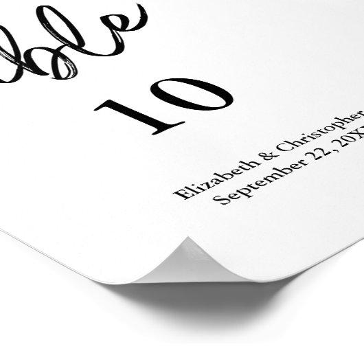 Poster Mariage minimaliste noir blanc noir (Coin)