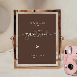 Poster Mariage Minimaliste S'Il Vous Plaît Signer Notre G