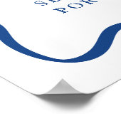 Poster Mariage moderne à cadre bleu vague Accueil (Coin)