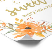 Poster Mariage moderne à fleurs à automne signe de la bar (Coin)