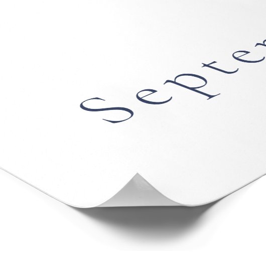 Poster Mariage moderne à fleurs bleu Iris (Coin)