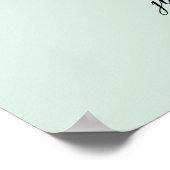 Poster Mariage moderne à la menthe et au script noir (Coin)