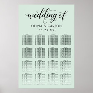 Poster Mariage Moderne à l'encre noire et à la menthe