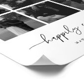 Poster Mariage moderne avec collage de 9 photos 'Heureux  (Coin)
