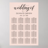 Poster Mariage moderne Blush et Black Script (Devant)