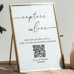 Poster Mariage moderne Capture Le Code Love Qr Signer