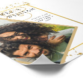 Poster Mariage Moderne Classique PHOTO Blanc OR (Coin)