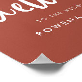 Poster Mariage moderne élégant en brique brûlée accueil (Coin)