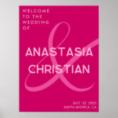 Poster Mariage moderne et audacieux Magenta (Devant)