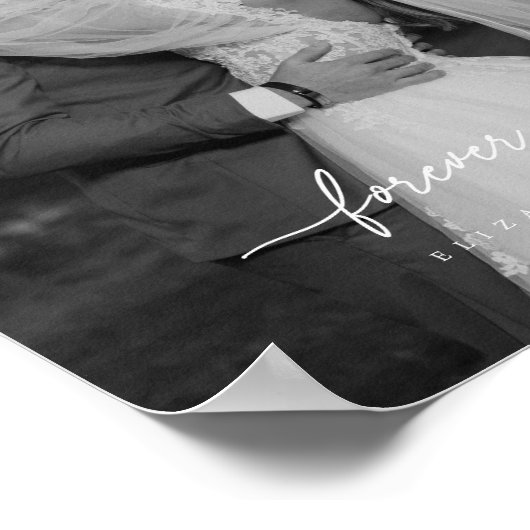 Poster Mariage moderne 'Forever Yours' Photo en couple (Coin)