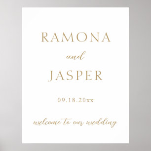 Poster Mariage moderne Gold Bold