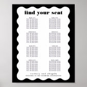 Poster Mariage moderne Gras fractionné noir blanc (Devant)