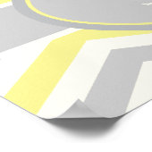 Poster mariage moderne jaune gris chevron zigzag (Coin)