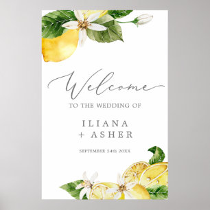 Poster Mariage moderne Lemon Garden 24x36" Accueil