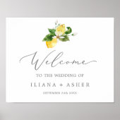 Poster Mariage moderne Lemon Garden Welcome (Devant)