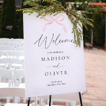 Mariage Moderne Monogramme Rose Pâle avec Ruban de