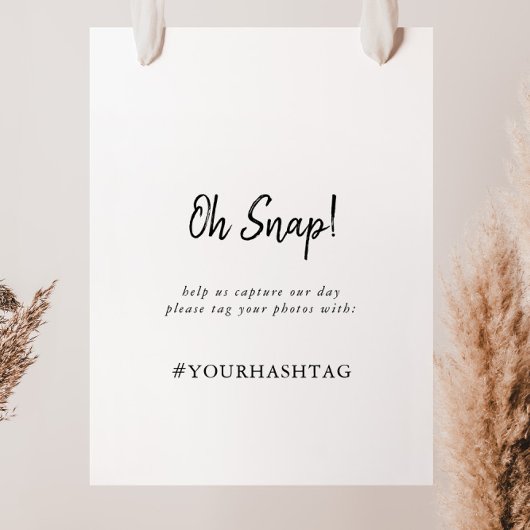 Poster Mariage moderne Oh Snap Sign