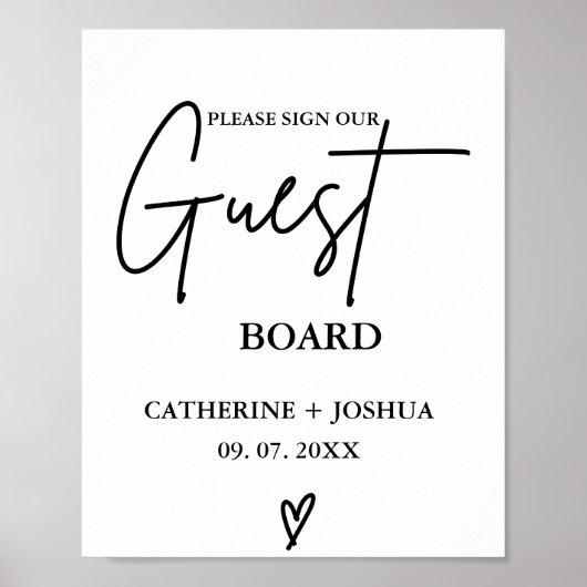 Poster Mariage moderne Panneau de la pension, panneau du  (Devant)