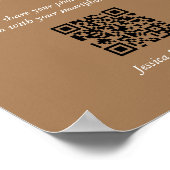 Poster Mariage moderne Partager L'Aimer Qr Code Signal (Coin)