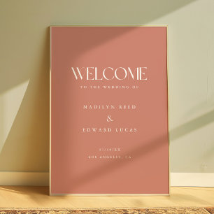 Poster Mariage Moderne Rose Poussiéreux Typographie Gras