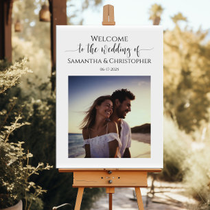 Poster Mariage moderne signe d'accueil élégante calligrap