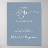 Poster Mariage moderne S'il vous plaît signer Livre d'inv (Devant)