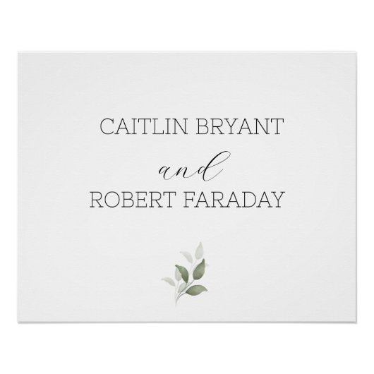 Poster Mariage moderne verdure (Devant)