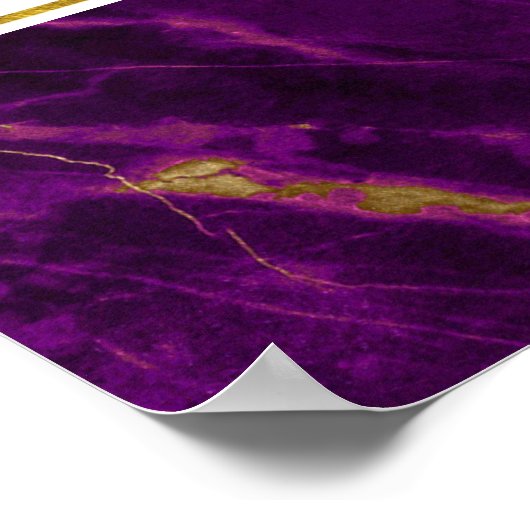 Poster Mariage moderne violet et or marbre Abstrait (Coin)