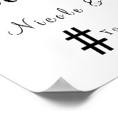 Poster Mariage moderne Welcome Hashtag Mariage Sign (Coin)