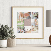 Poster Mariage Monogramme 8 Photo Collage