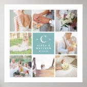 Poster Mariage Monogramme 8 Photo Collage Imprimer (Devant)