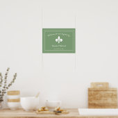 Poster Mariage Moss Green Fleur de Lis (Cuisine)