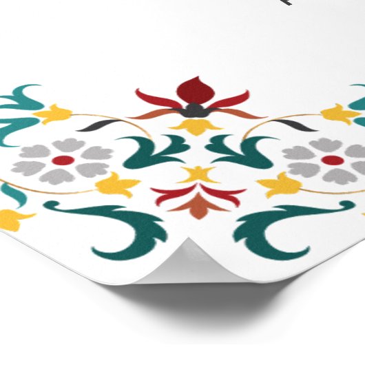 Poster Mariage Motif classique complexe de géométrie vint (Coin)