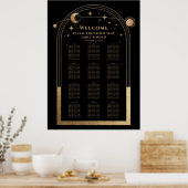 Poster Mariage mystique Black Gold Sun Moon Stars (Cuisine)