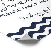 Poster Mariage nautique de table douce signe bleu marine (Coin)