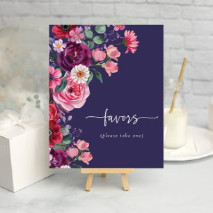 Poster Mariage Navy Floral Favors