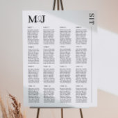 Poster Mariage noir blanc minimal carte de siège MADDY