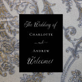 Poster Mariage noir blanc script bienvenue