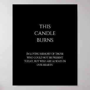 Poster Mariage noir classique moderne Cette bougie brûle