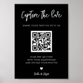 Poster Mariage noir contemporain Capturez le signe d'amou (Devant)