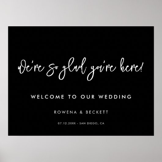 Poster Mariage noir contemporain Tellement content que tu (Devant)