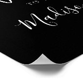 Poster Mariage noir de script tendance Bienvenue (Coin)