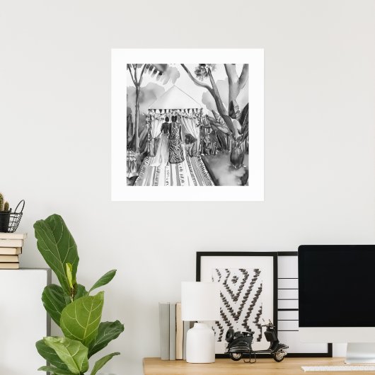 Poster Mariage noir et blanc (Bureau à domicile)
