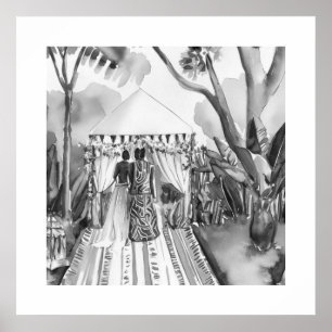 Poster Mariage noir et blanc