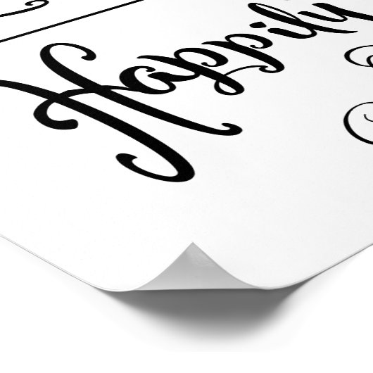 Poster Mariage noir et blanc signe Happy Everafter print (Coin)