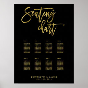 Poster Mariage Noir Et Or Graphique 18x24