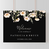 Poster Mariage noir Fleur sauvage Blush classique Bienven