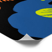 Poster Mariage noir floral indien éléphant (Coin)