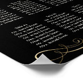 Poster Mariage noir simple Elegant Gold Swirl (Coin)