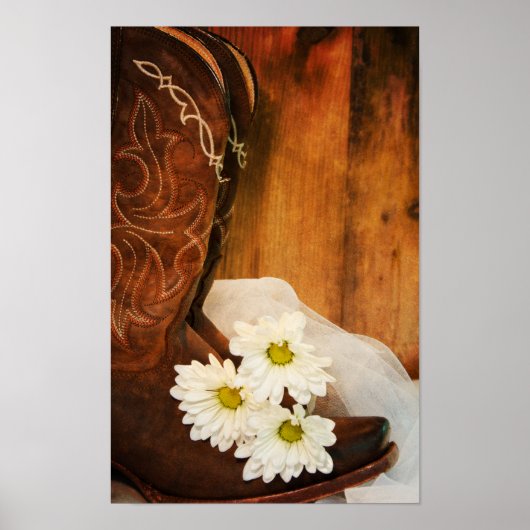 Poster Mariage occidental avec des marguerites blanches e (Devant)
